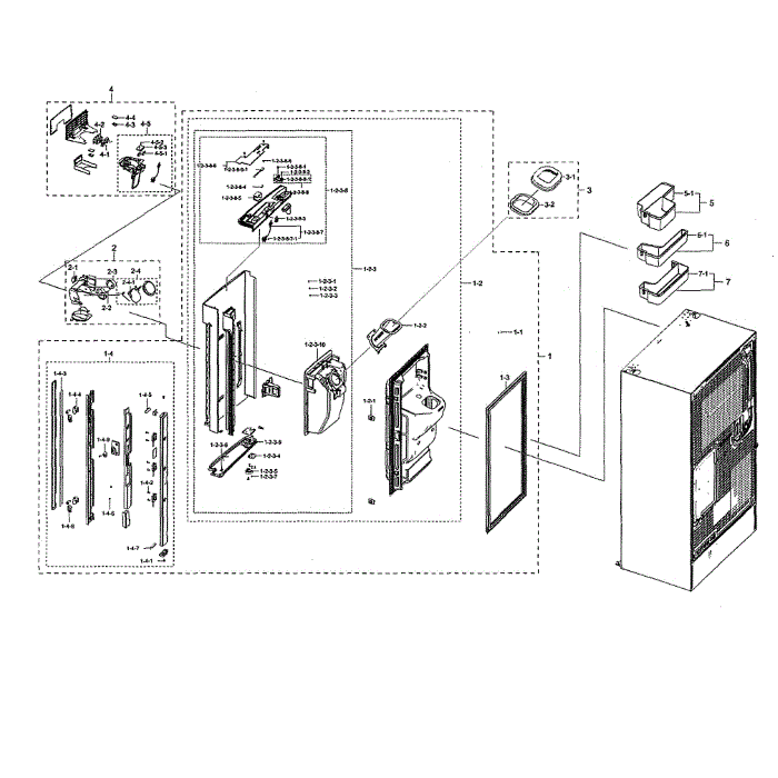 Left Fridge Door Diagram and Parts List for RF28N9780SG AA-00 Samsung Refrigerator