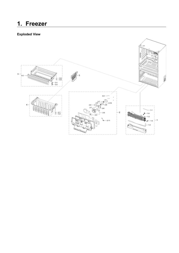 Freezer Parts Diagram and Parts List for RF22NPEDBSR AA-03 Samsung Refrigerator