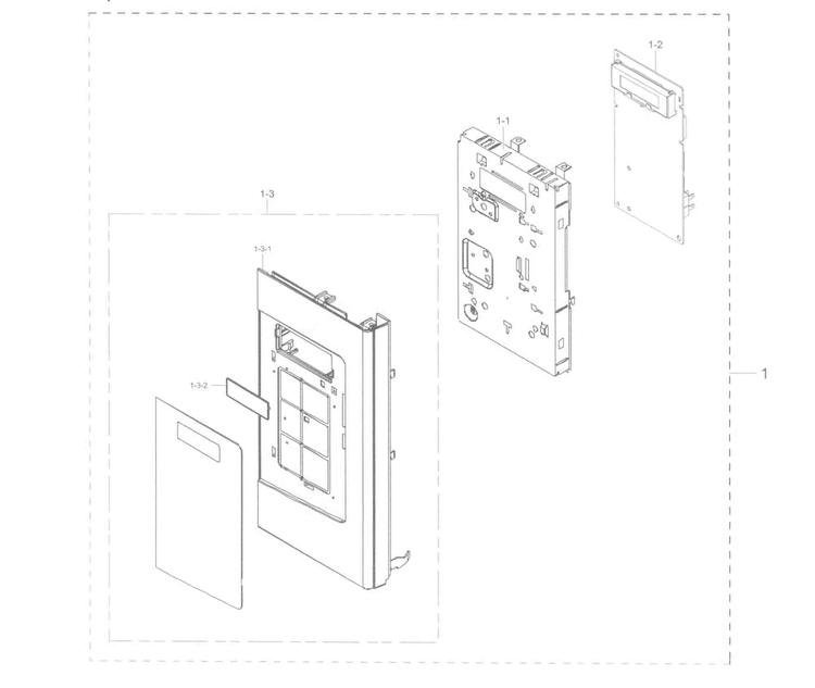 Control Diagram and Parts List for ME16K3000AS AA-0000 Samsung Microwave