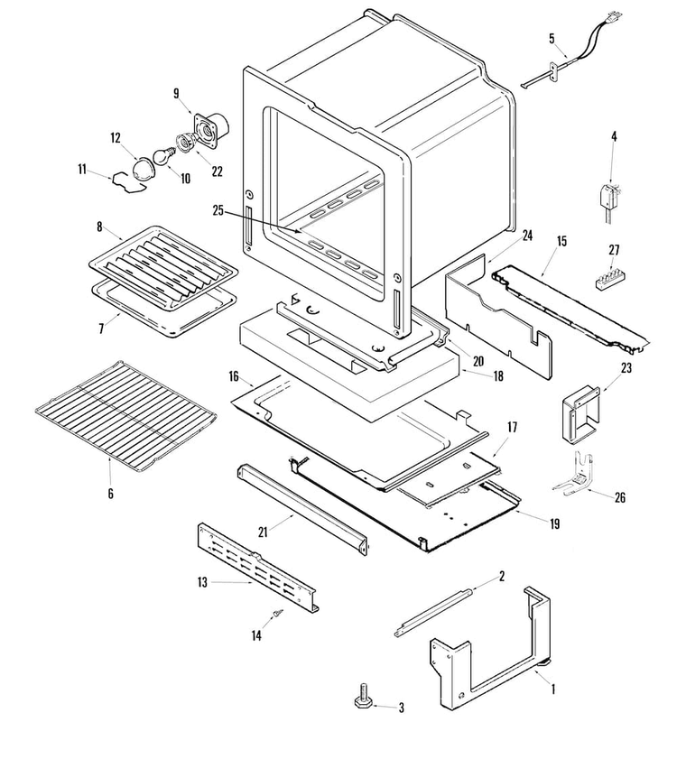 Oven/base Diagram and Parts List for RGSF5330DT XAA Samsung Range