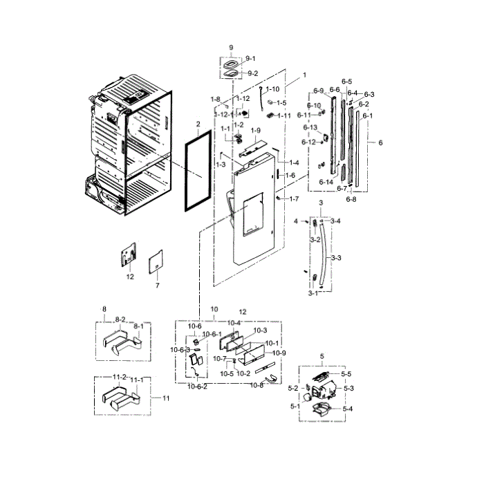 Refrigerator Door L Diagram and Parts List for RF28HDEDBSR AA-00 Samsung Refrigerator