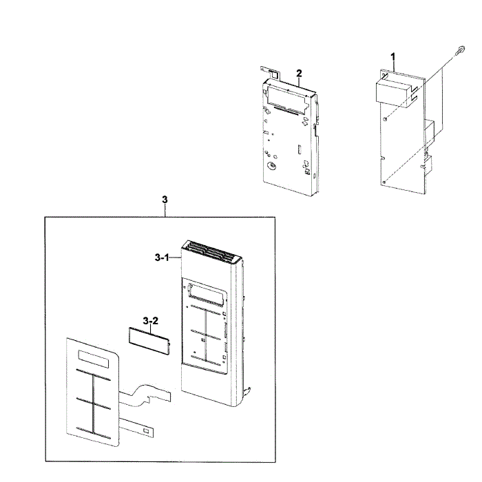 Control Panel Diagram and Parts List for SMH1816S XAA-00 Samsung Microwave Oven Combo