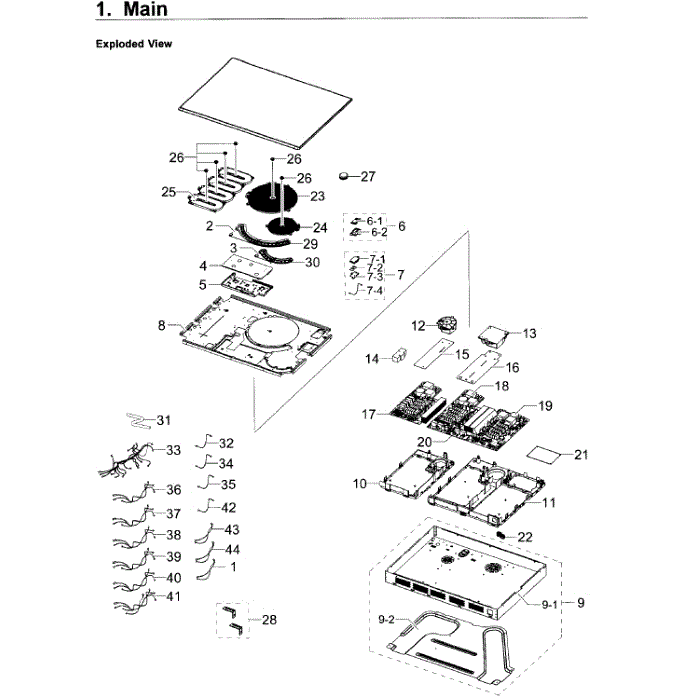 Cooktop Assembly Diagram and Parts List for NZ30K7882US AA-00 Samsung Cooktop