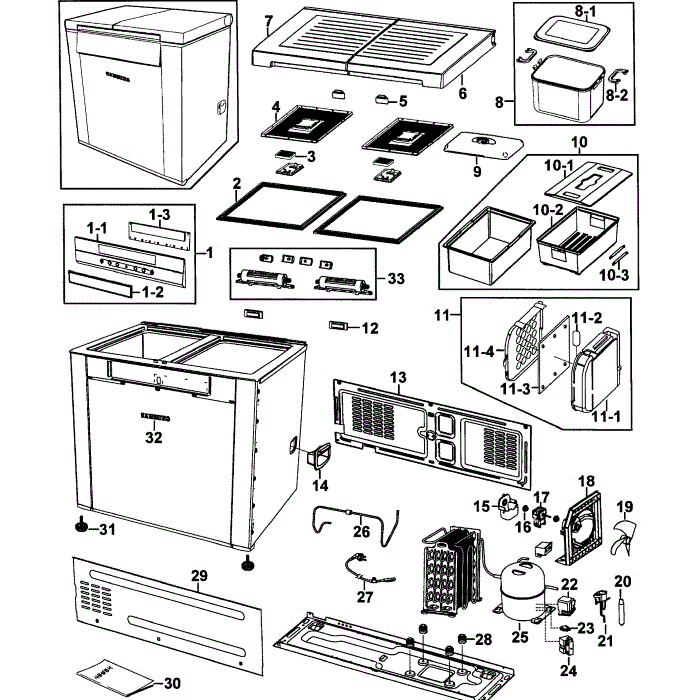 Refrigerator Diagram and Parts List for SKR2D13PW XAA-00 Samsung Refrigerator