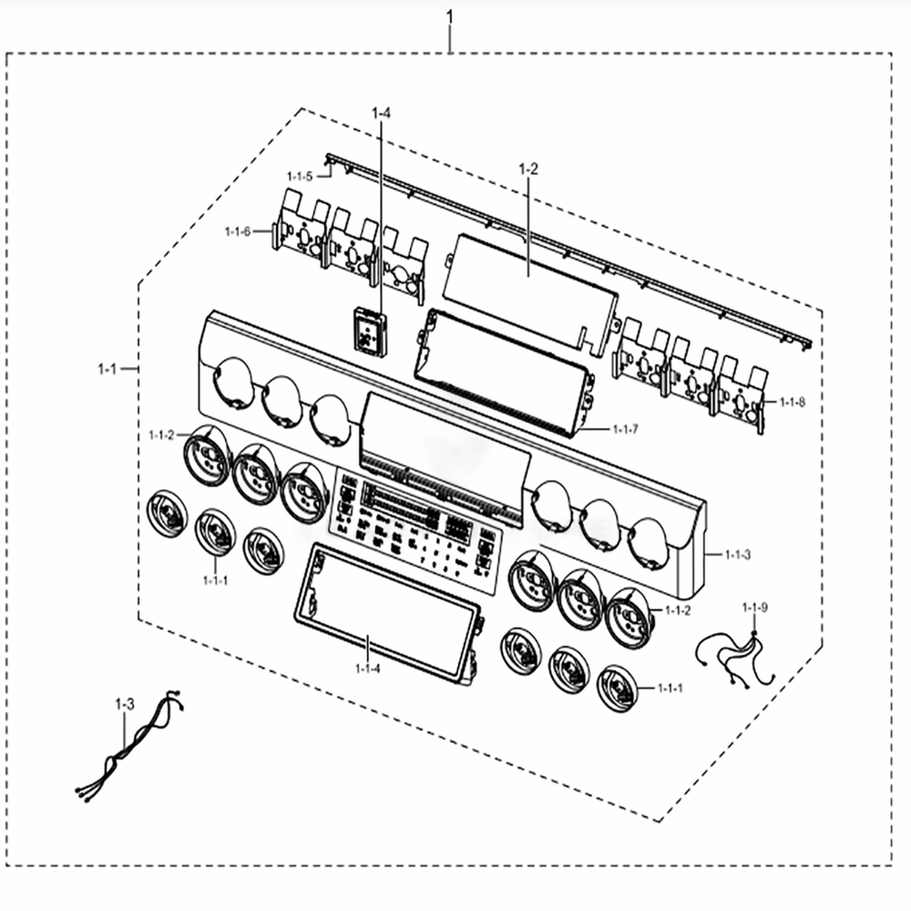 Assembly Control Box Diagram and Parts List for NX58K9850SG (AA)(0002) Samsung Range