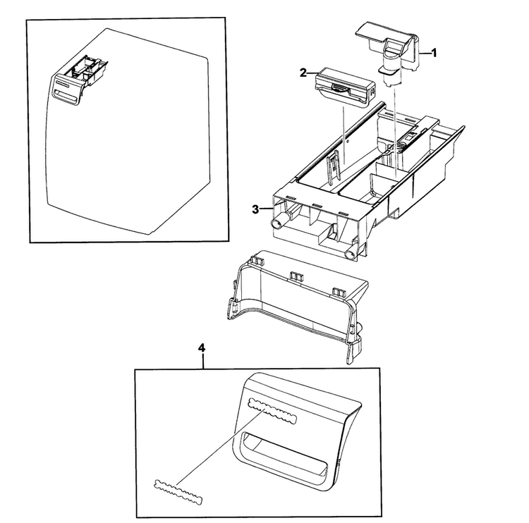 Drawer Diagram and Parts List for WF219ANB XAA-0000 Samsung Washer