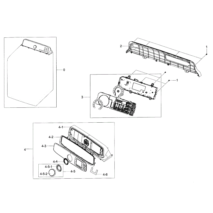 Control Panel Diagram and Parts List for DV52J8700EW A2-00 Samsung Dryer