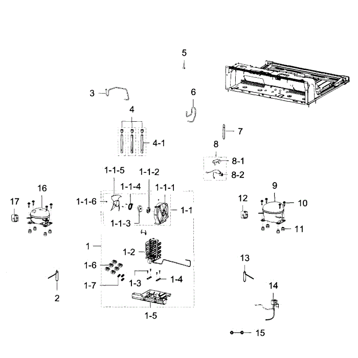 Cycle Assembly Diagram and Parts List for RF32FMQDBSR AA-00 Samsung Refrigerator