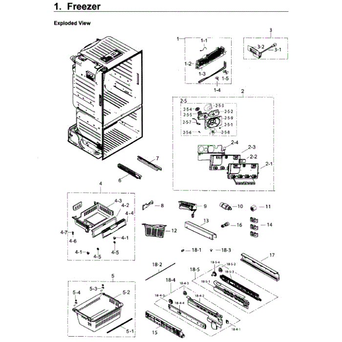 Freezer Diagram and Parts List for RF26J7500BC AA-02 Samsung Refrigerator