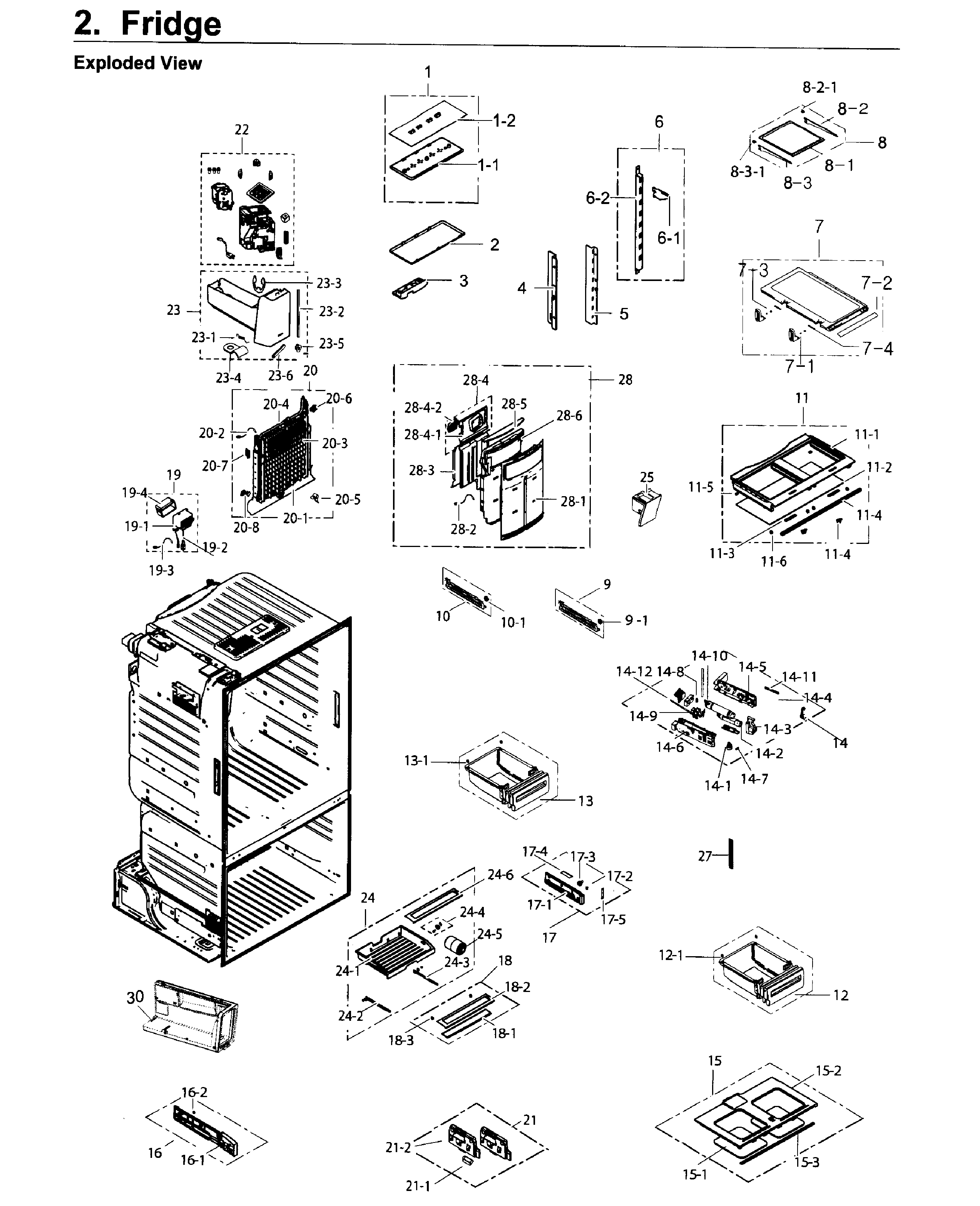 Fridge Diagram and Parts List for RF26J7500BC AA-0003 Samsung Refrigerator