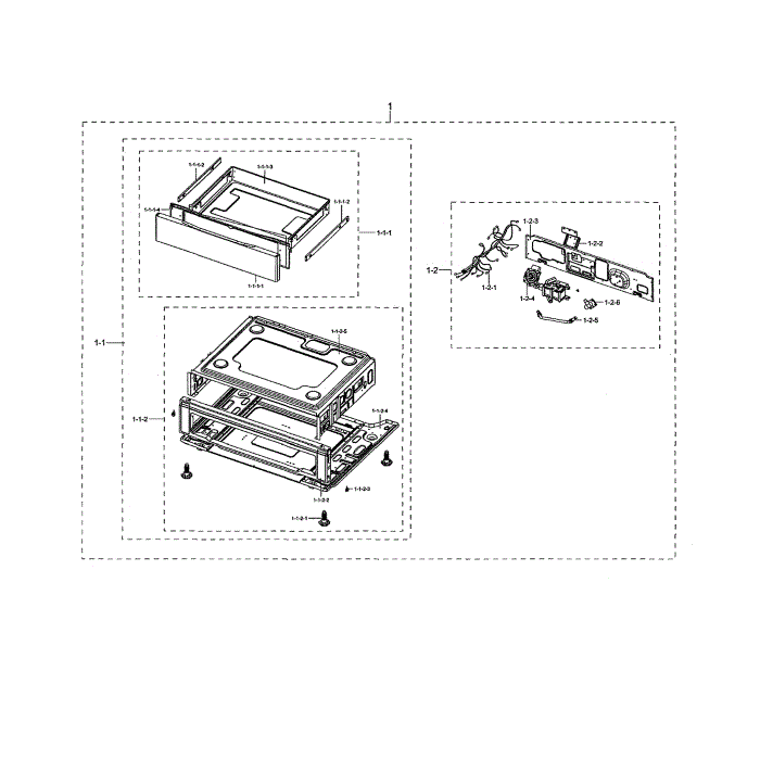 Drawer Assembly Diagram and Parts List for NX58K9850SG AA-01 Samsung Range
