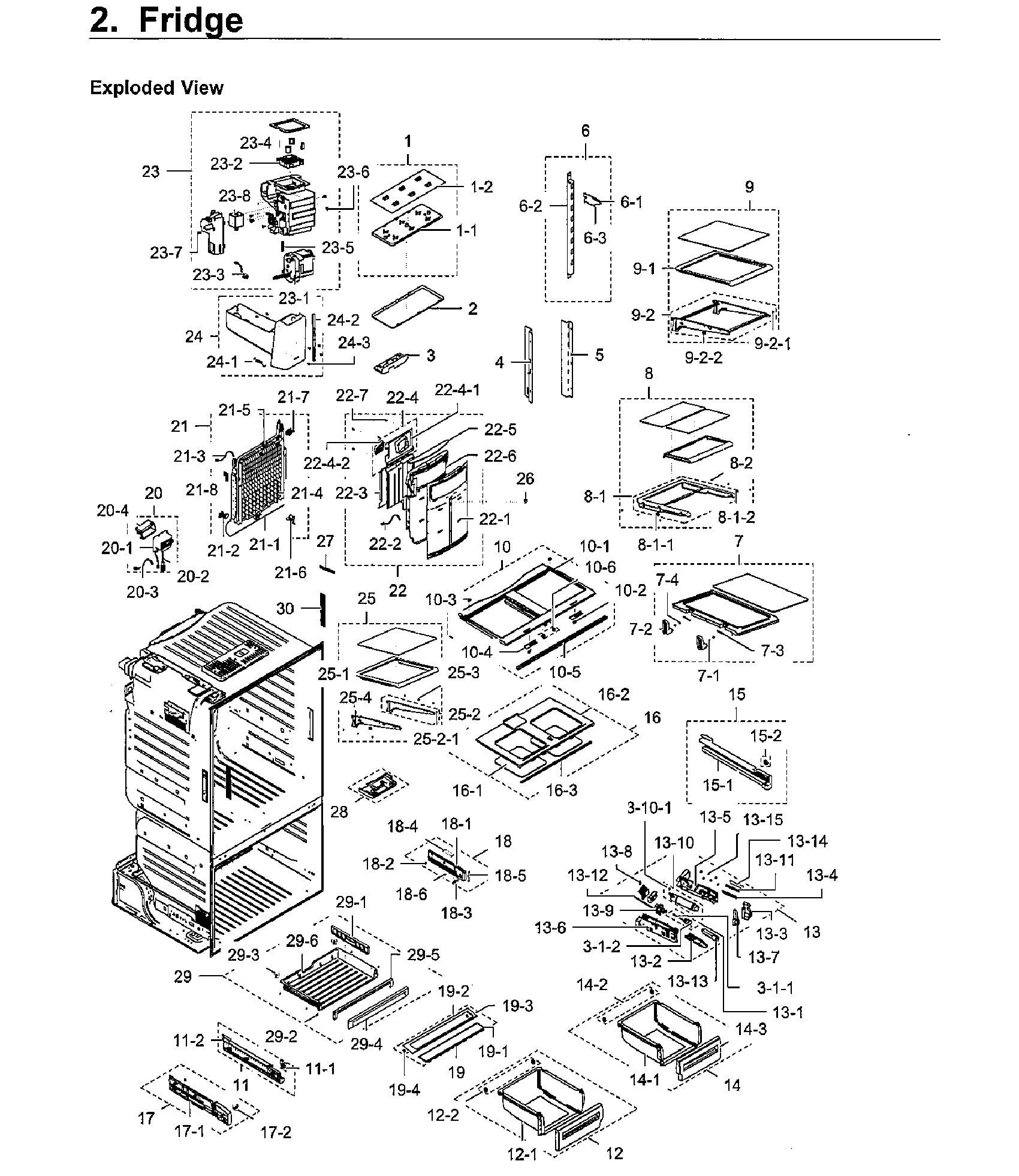 Fridge Diagram and Parts List for RF28HFEDBWW AA-0010 Samsung Refrigerator