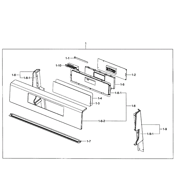 Control Box Diagram and Parts List for NX583G0VBSR AA-01 Samsung Range