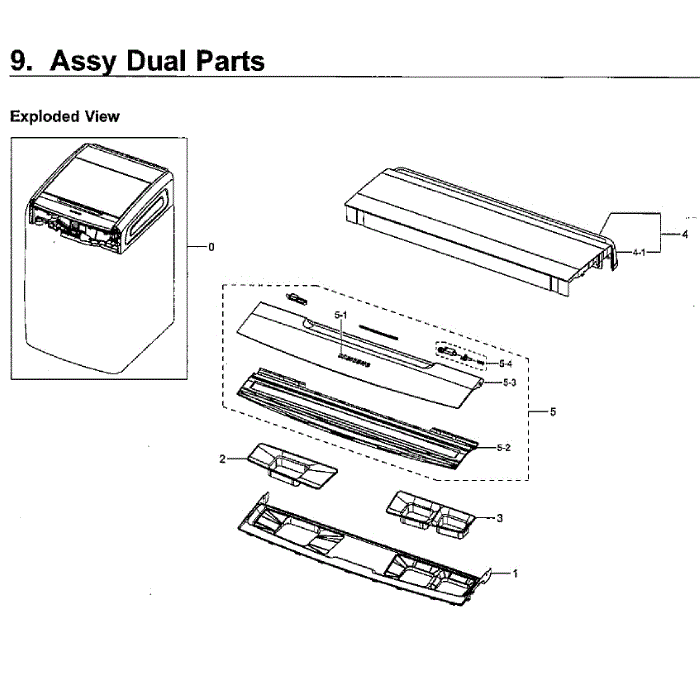 Dual Module-Lid Diagram and Parts List for WV60M9900AV A5-00 Samsung Washer