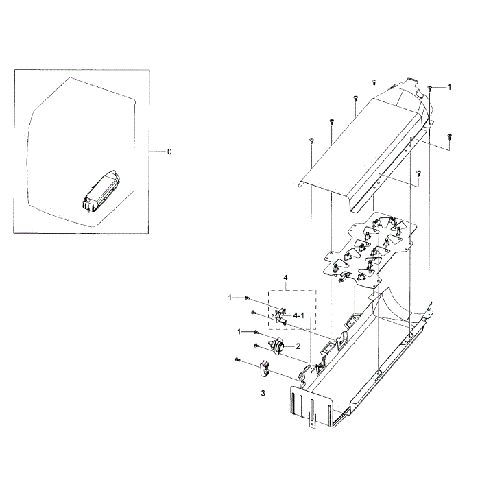 Duct Heater Diagram and Parts List for DV50K7500EV A3-00 Samsung Dryer