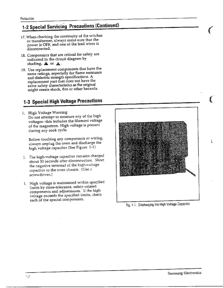 Precautions Page 3 Diagram and Parts List for MW6580W XAA Samsung Microwave