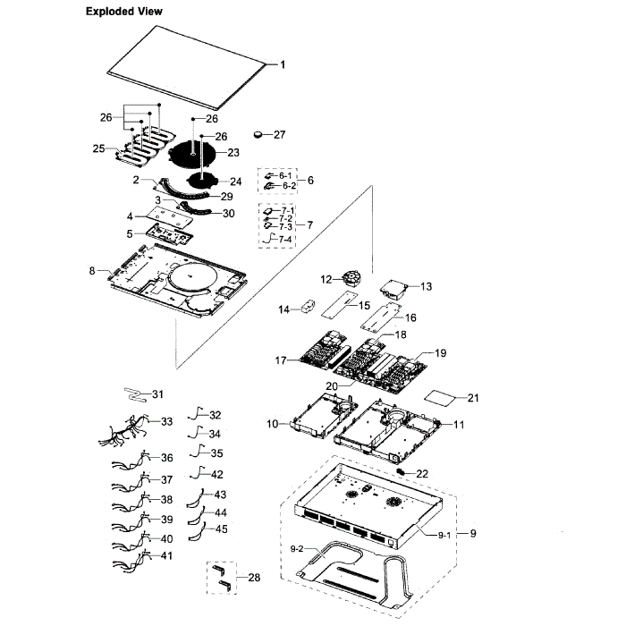 Main Assembly Diagram and Parts List for NZ30K7880US AA-00 Samsung Cooktop