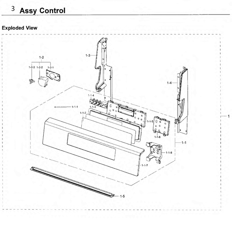 Control Diagram and Parts List for NX58J7750SG AA-0000 Samsung Range