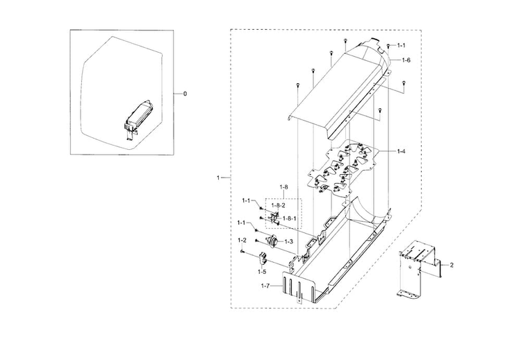 Duct Heater Diagram and Parts List for DV433ETGJWR A1-0000 Samsung Dryer
