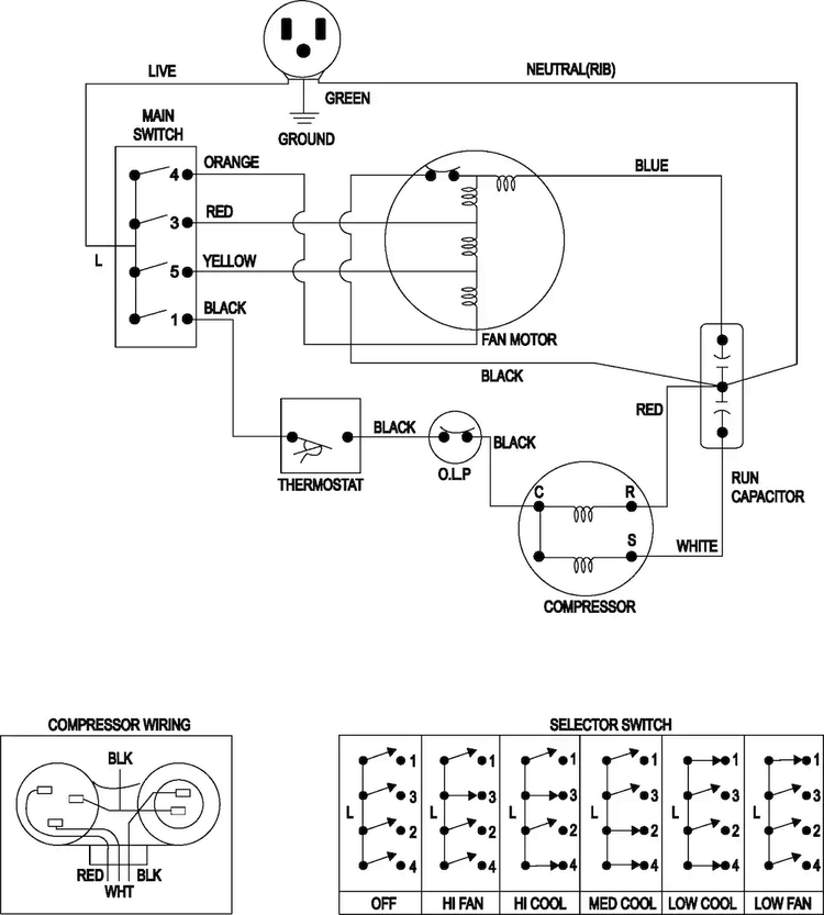 Wiring Information Diagram and Parts List for AW1800A XAA Samsung Air Conditioner