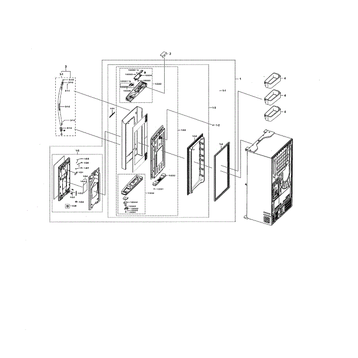Right Fridge Door Diagram and Parts List for RF22NPEDBSR AA-00 Samsung Refrigerator