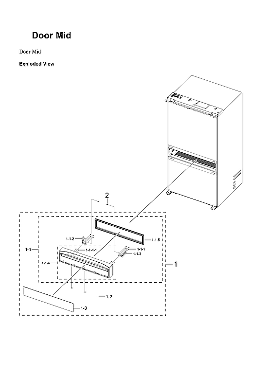 Mid Door Parts Diagram and Parts List for RF29BB8600QL AA-00 Samsung Refrigerator