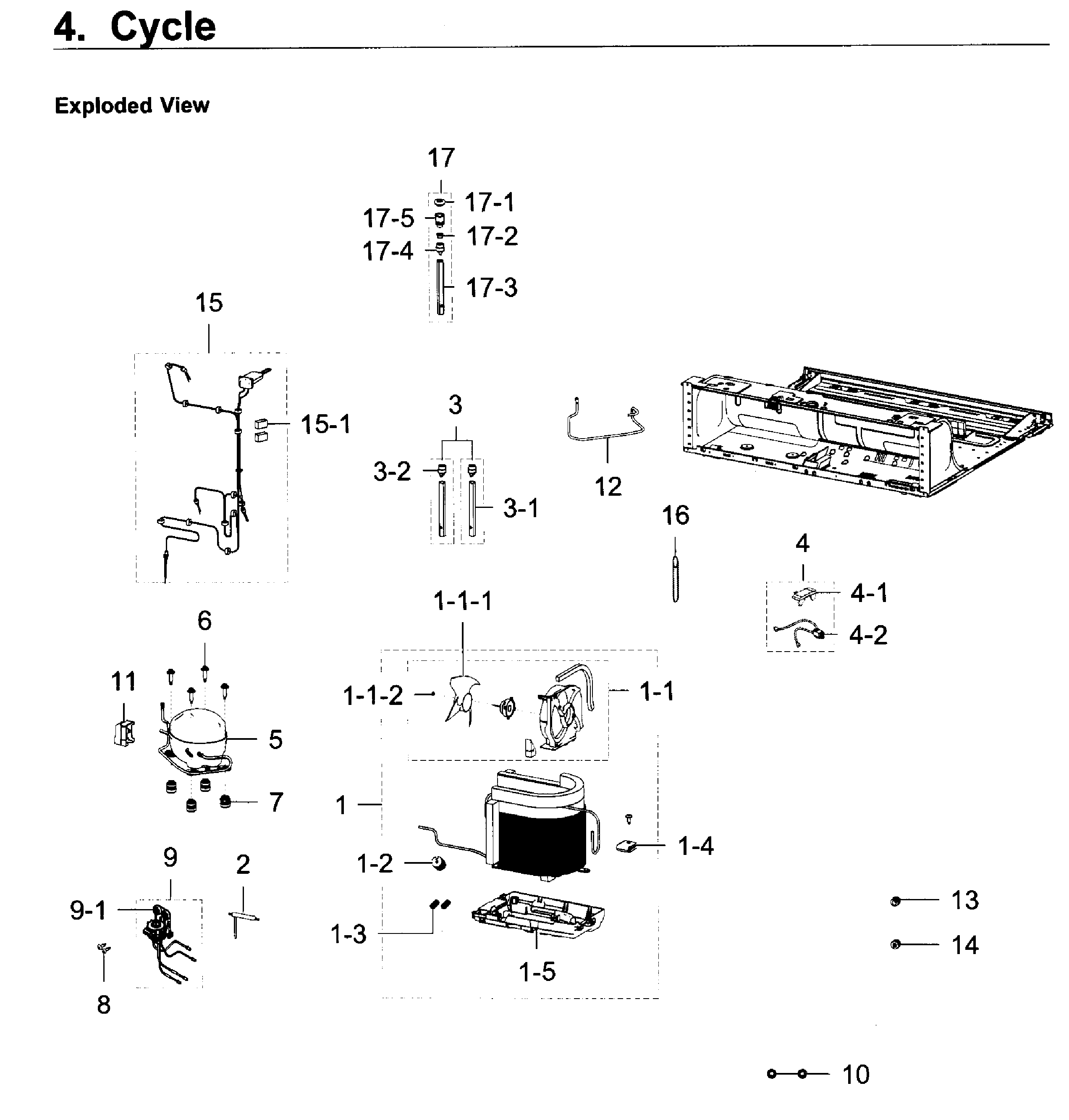 Cycle Diagram and Parts List for RF22K9381SG AA-0002 Samsung Refrigerator