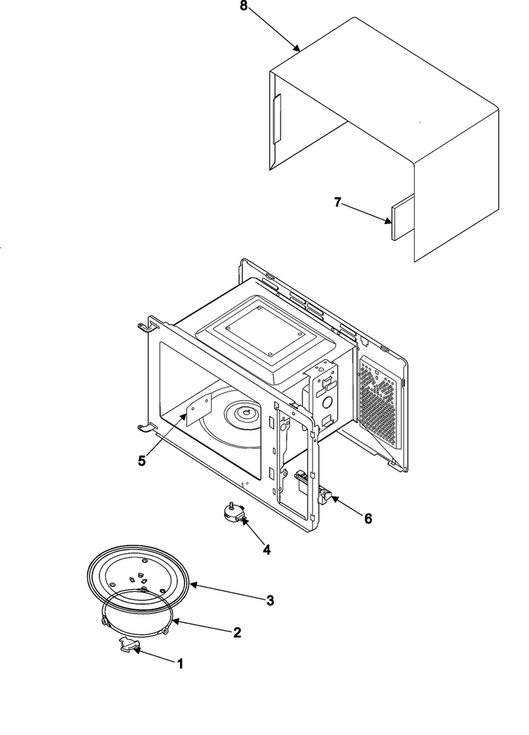 Body/cavity/elements Diagram and Parts List for MW5592W XAA Samsung Microwave