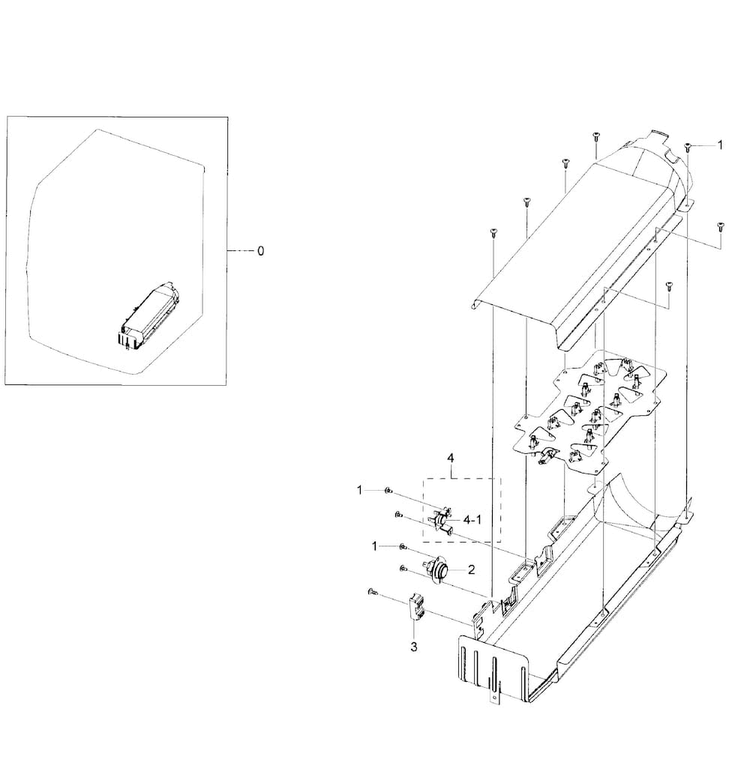 Duct Heater Diagram and Parts List for DV50K7500EW A3-0001 Samsung Dryer