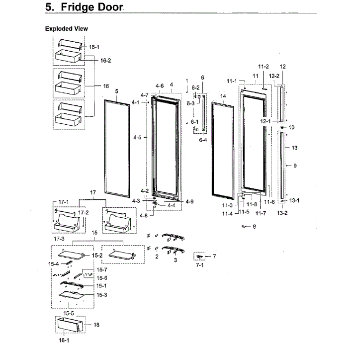 Right Door Diagram and Parts List for RH22H9010SR AA-08 Samsung Refrigerator