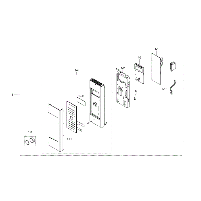 Control Box Diagram and Parts List for MC17F808KDT AA-00 Samsung Microwave Oven Combo