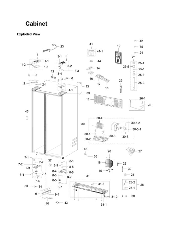 Cabinet Diagram and Parts List for RH30H9500SR AA-04 Samsung Refrigerator