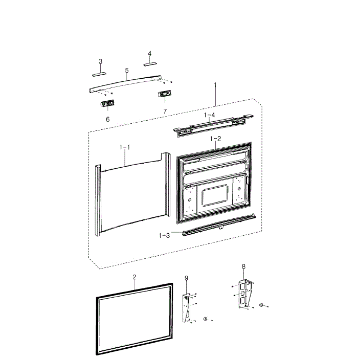 Freezer Door Diagram and Parts List for RB217ABPN XAA-00 Samsung Refrigerator