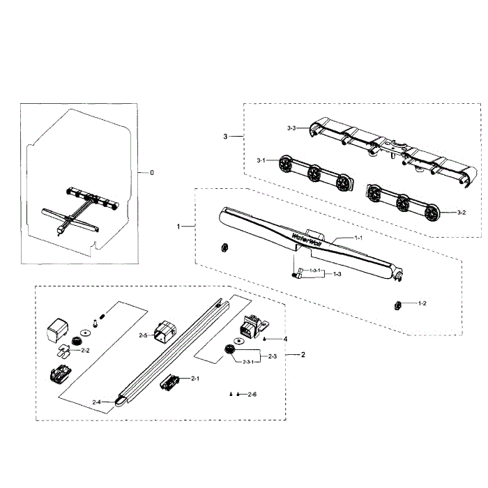 Motion Section Diagram and Parts List for DW80H9940US AA-01 Samsung Dishwasher