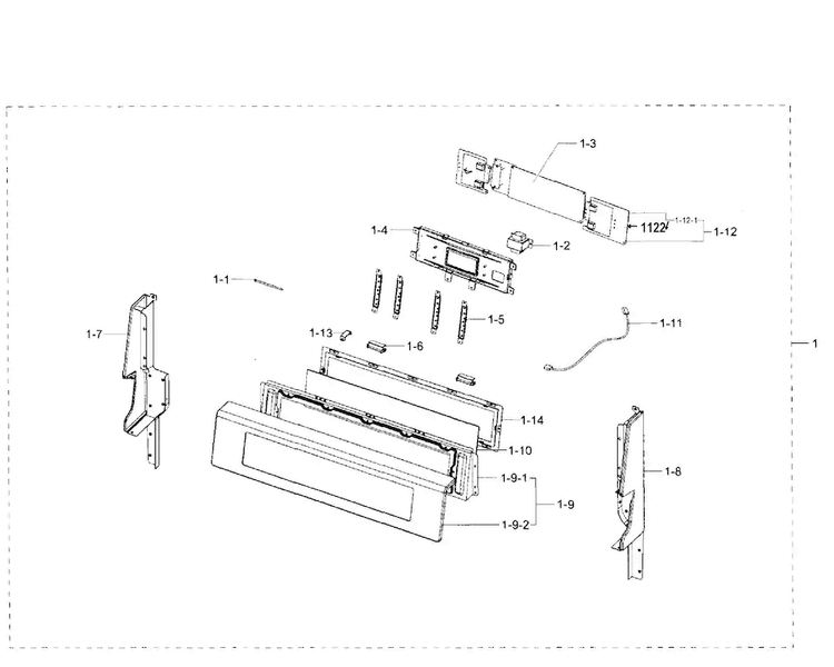 Control Assy Diagram and Parts List for NE597N0PBSR AA-0002 Samsung Range