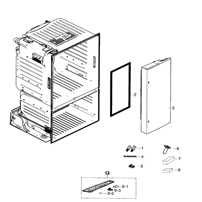 Right Door Diagram and Parts List for RF26HFENDBC AA-00 Samsung Refrigerator