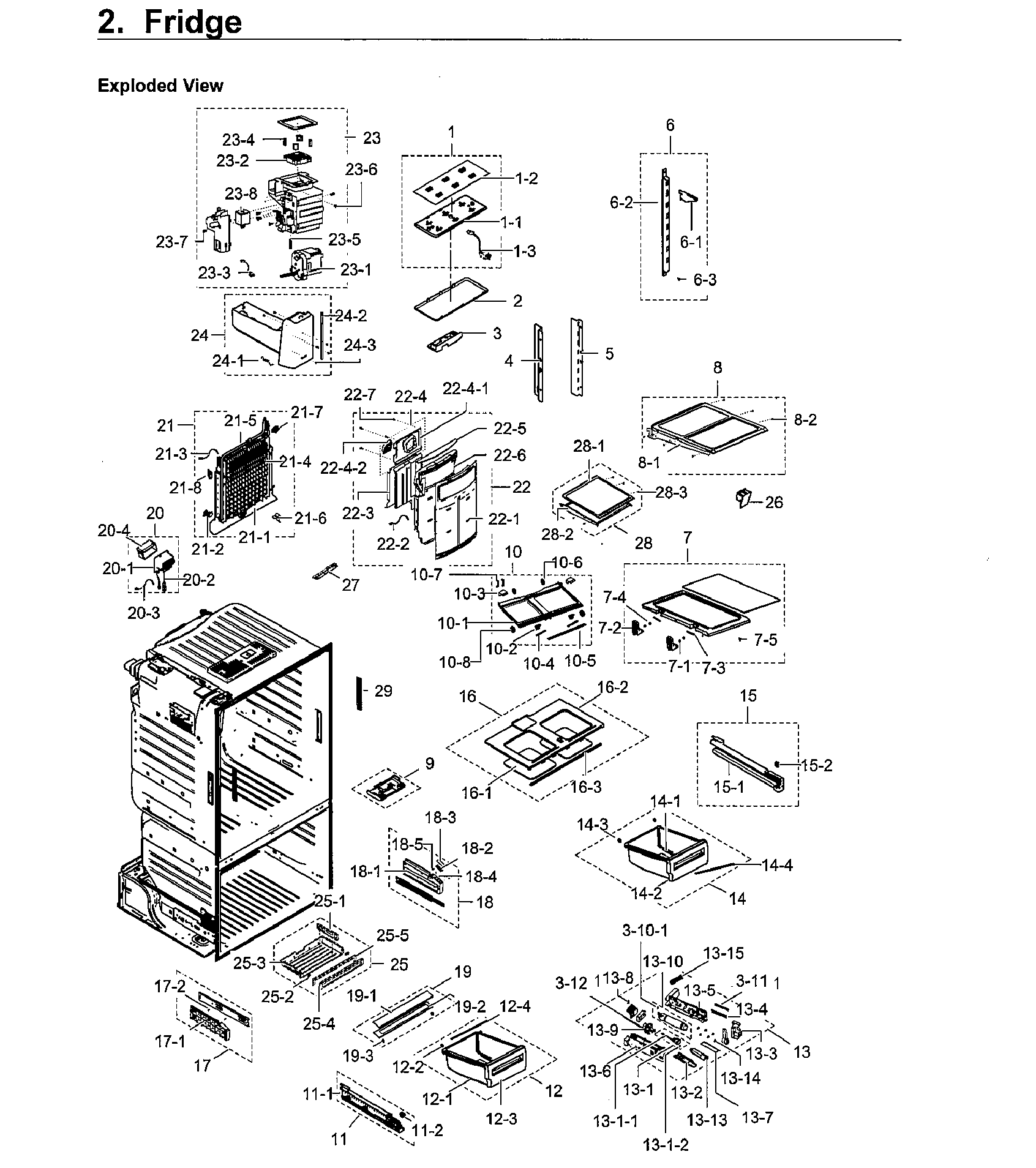 Fridge Diagram and Parts List for RF23HCEDBWW AA-0008 Samsung Refrigerator