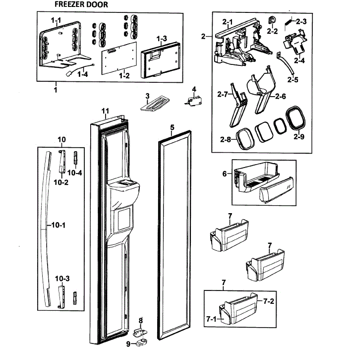 Left Door Diagram and Parts List for RS277ACWP XAA-00 Samsung Refrigerator