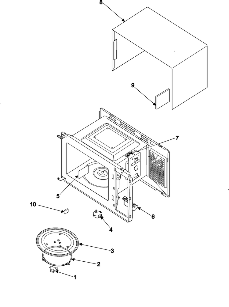 Body/cavity/elements Diagram and Parts List for MS1470WA XAA Samsung Microwave