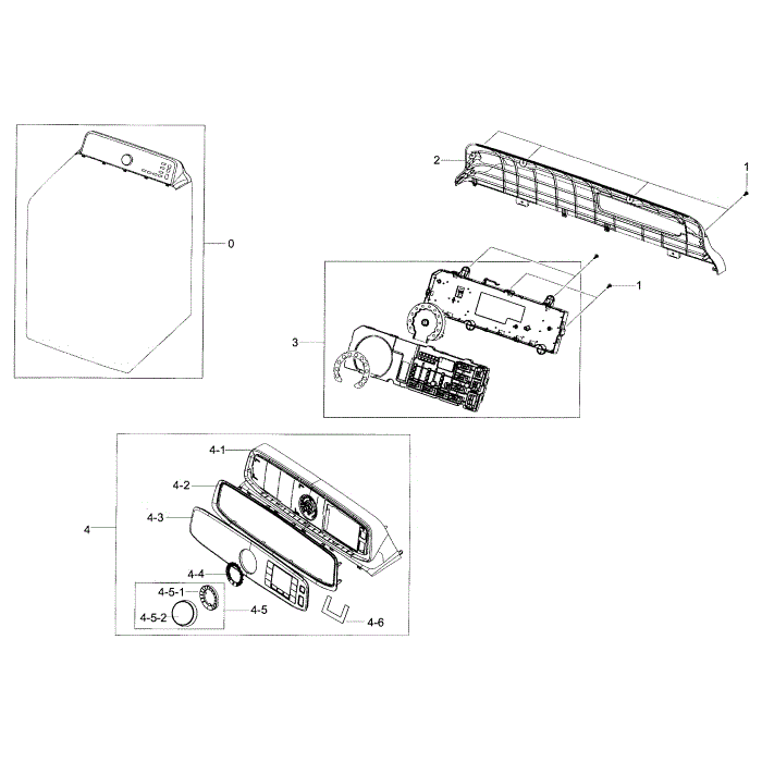 Control Panel Diagram and Parts List for DV52J8060GW A2-00 Samsung Dryer