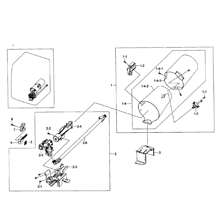 Heater Assembly Diagram and Parts List for DV231AGW XAA-00 Samsung Dryer
