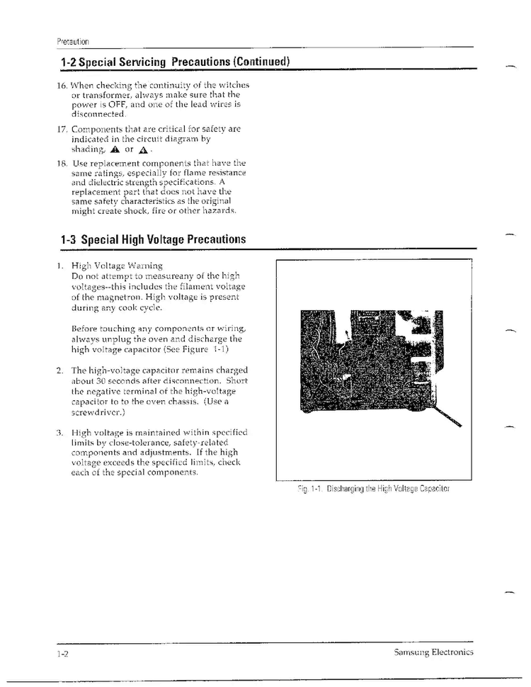 Precautions Page 3 Diagram and Parts List for MW4371G XAA Samsung Microwave