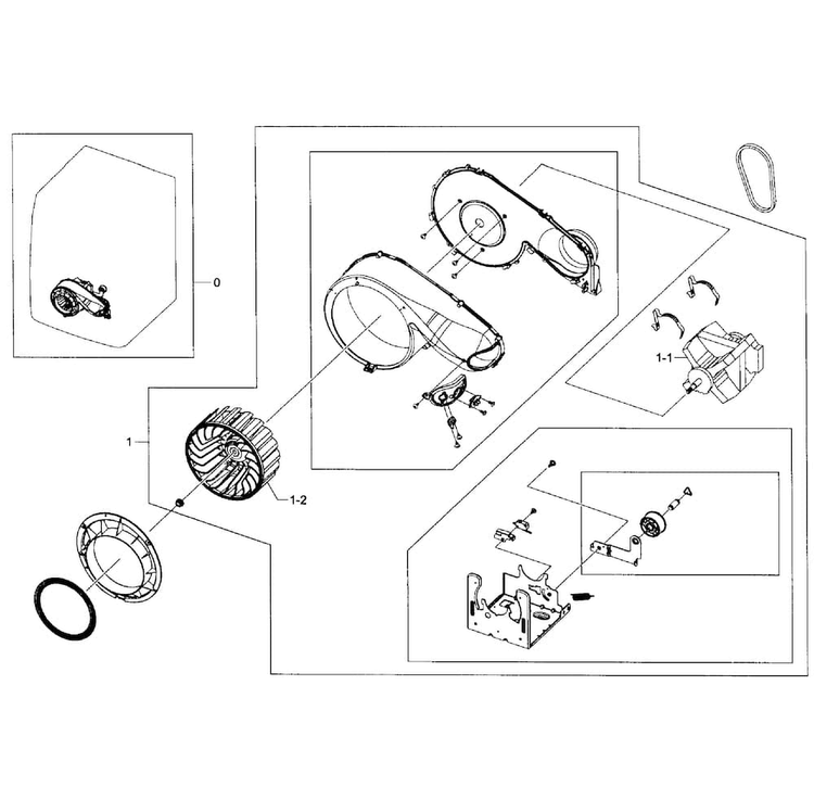 Motor Assy Diagram and Parts List for DV448AEW XAA-0003 Samsung Dryer