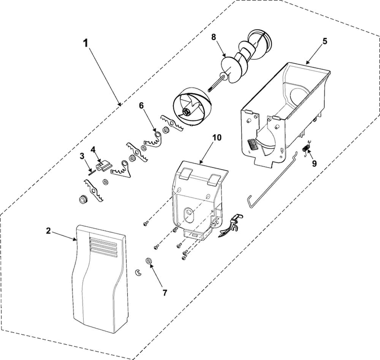 Ice Bin Diagram and Parts List for RS255BASB XAA Samsung Refrigerator