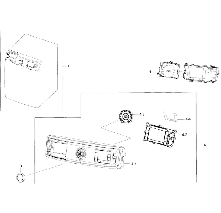 Control Panel Diagram and Parts List for WF56H9100AG A2-0001 Samsung Washer