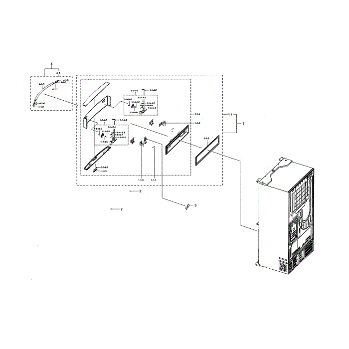 Mid Door Diagram and Parts List for RF22NPEDBSG AA-00 Samsung Refrigerator