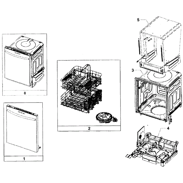 Main Assembly Diagram and Parts List for DW80F600UTW AA-00 Samsung Dishwasher