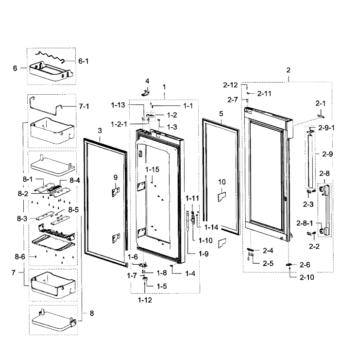Fridge Door R Diagram and Parts List for RF28K9380SG AA-00 Samsung Refrigerator