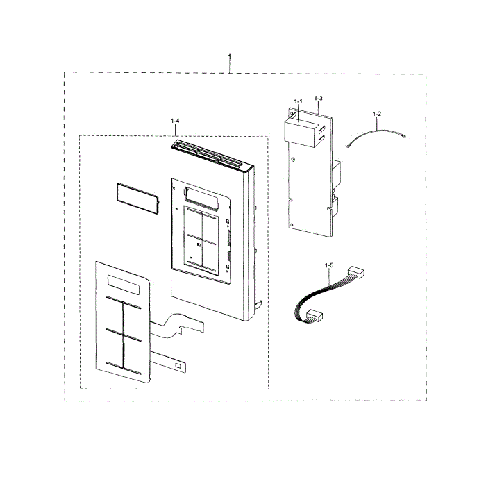 Control Panel Diagram and Parts List for ME17H703SHS AA-00 Samsung Microwave Oven Combo