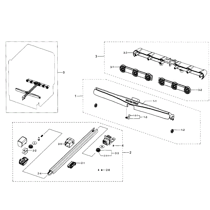 Motion Section Diagram and Parts List for DW80H9950US AA-01 Samsung Dishwasher